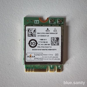 Original Realtek RTL8822BE 2.4GHz/5GHz WLAN Wifi Steckkarte PCIe M.2 für Laptops