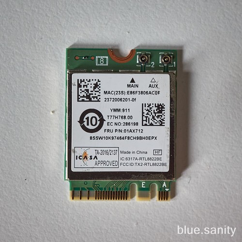 Original Realtek RTL8822BE 2.4GHz/5GHz WLAN Wifi Steckkarte PCIe M.2 für Laptops