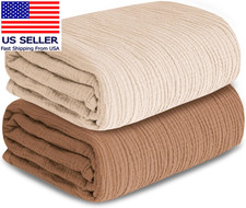 Muslin Swaddle Blankets for Newborn, 2 Pack Breathable Soft Receiving Blanket, L