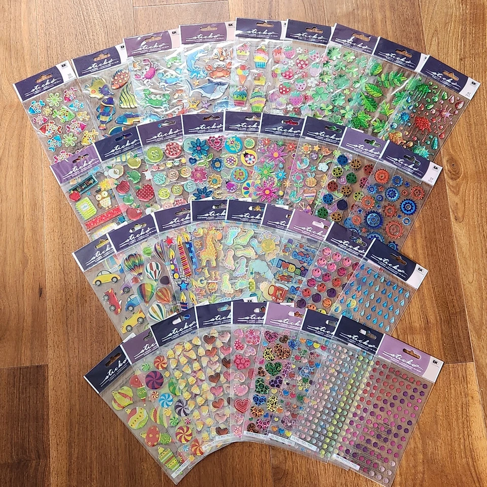 Sticko Dimensional Scrapbook Stickers EK Success You Pick Glitter Bubble Crafts