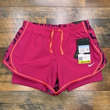 Nike Standard Fit Shorts Girls Medium Pink DriFit Athletic Running New