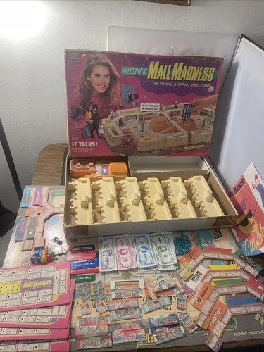 VTG Mall Madness Electronic Board Game Milton Bradley Works Complete Video 1989