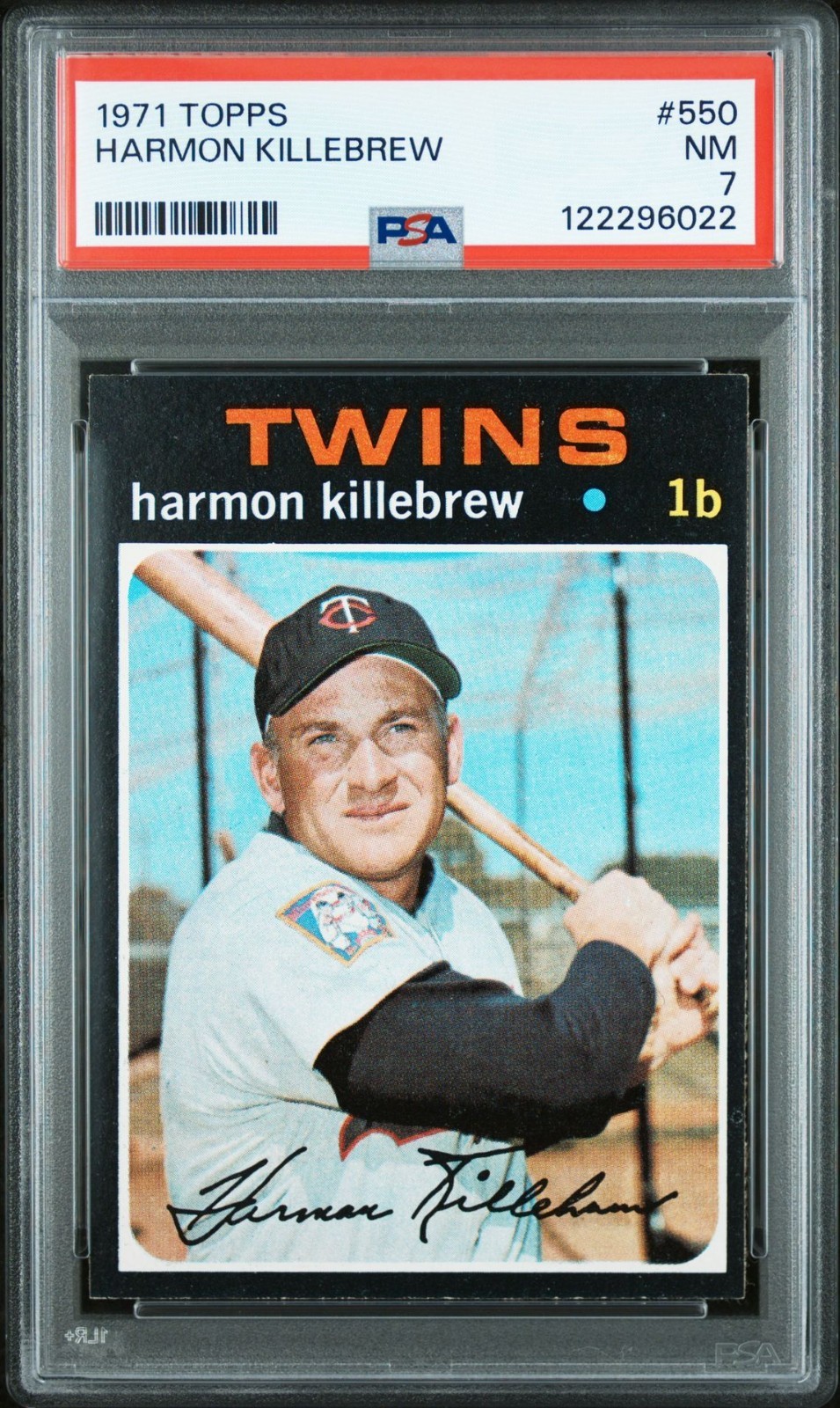 1971 Topps PSA 7 NM Harmon Killebrew  # 550 Minnesota Twins  New Grade GABCards