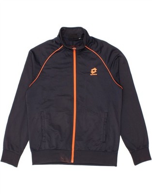 LOTTO Mens Tracksuit Top Jacket Large Navy Blue Polyester BY03