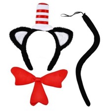 3 PCS Cat Headband Costume Accessories with Cat Ears Headband, Bow Tie and