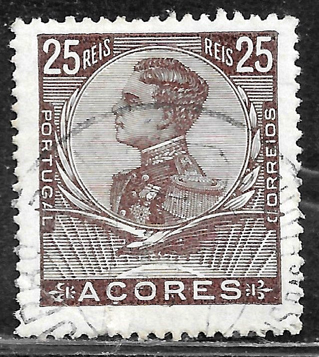 HICK GIRL-  USED PORTUGAL-AZORES STAMP   SC#117  1910  KING MANUEL II   H353