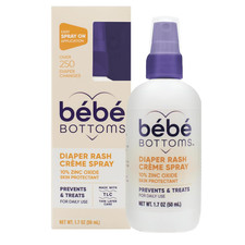 B b  Bottoms Baby Diaper Rash Cream Spray, No-Rub Touch Free Application for Sen