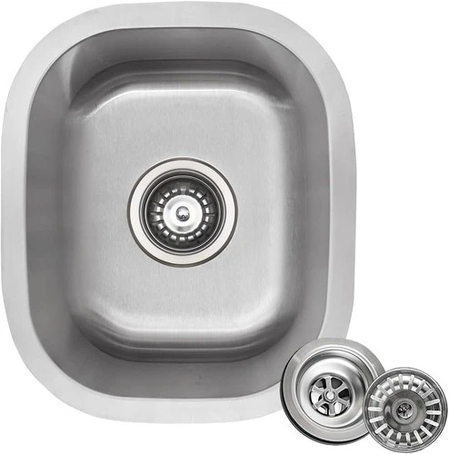 15"x13" Undermount Small Bowl Kitchen Bar Prep Sink Stainless Steel, outdoor