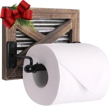 Rustic Farmhouse Toilet Paper Holder Wall - Farmhouse Bathroom Country Decor Acc