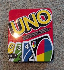 UNO Original Card Game   Metal Tin Case   New Open Box 