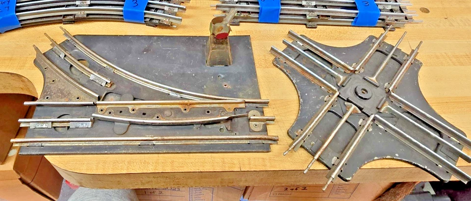 Lot Of 28 Marx 7/16" 027 Track Straights Curves RH Manual Switch 90 Cross READ - Image 3 of 3