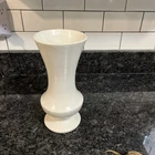 Vintage Mccoy Floraline Pottery White 401 Vase USA  9 1/4” Urn Shape Pedestal