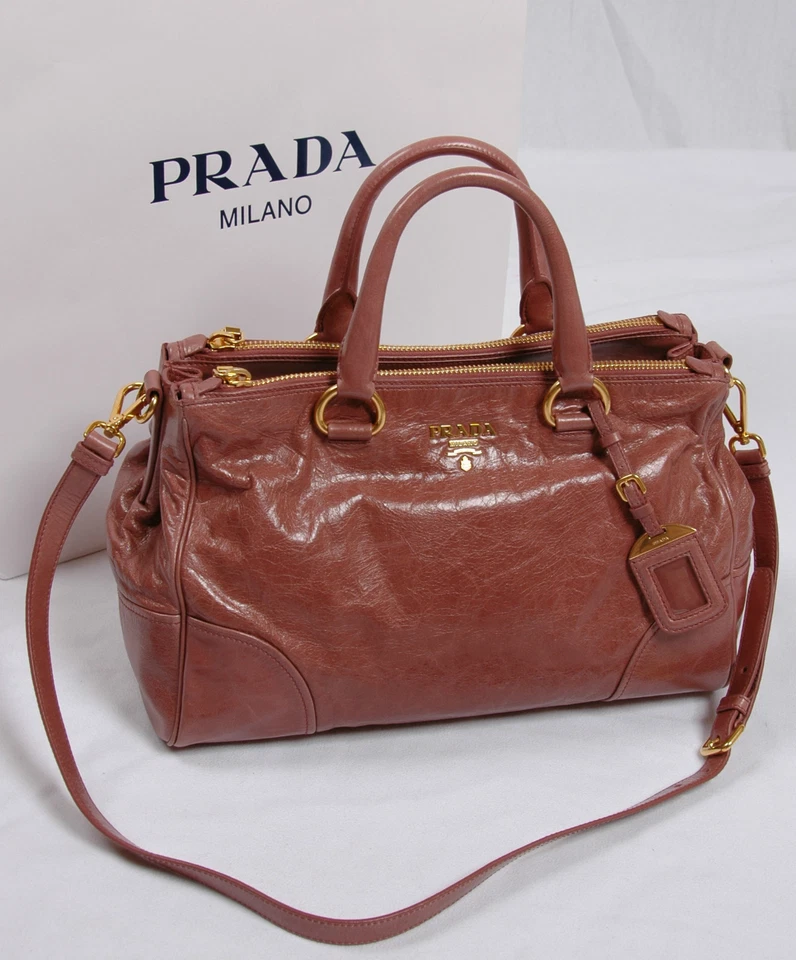 Bolso de Mano de Compras Prada Vitello Shine Doble Cremallera Nuevo con Etiquetas BN2324 AN G2U Foto 2 de 4