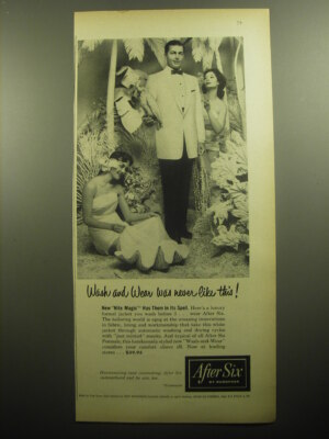 1958 After Six Dinner Jackets Ad - Wash and wear was never like this