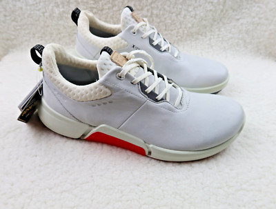 Ecco Men s BIOM H4 Golf Shoe White Leather GoreTex  Sneaker Size 8-8.5