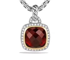 $1450 DAVID YURMAN 18K  ,SS ALBION DIAMOND GARNET ENHANCER