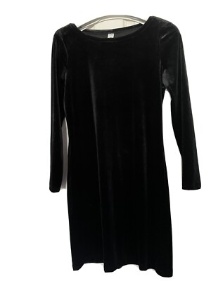 old navy long sleeve velvet dress Old Navy Black Velvet Long Sleeved Dress A-Line Size S ,velour
