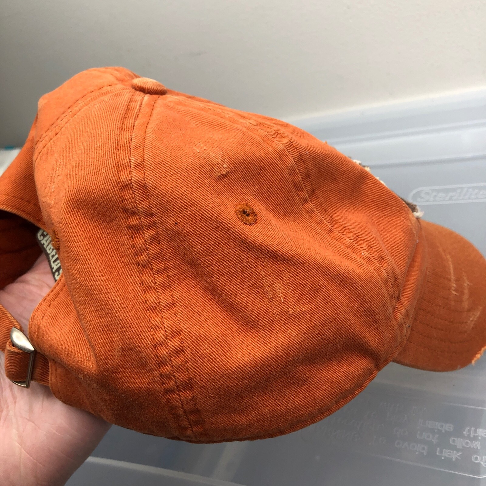 Cabelas Hat Orange Adjustable Strap Baseball Cap … - image 7