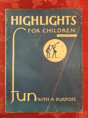 Rare HIGHLIGHTS Children's Magazine Summer 1952 Activities Stories Puzzles!
