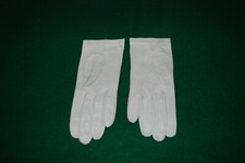 Women's Gloves, Ice White, Leather, See Measurements, Vintage 90s, Used