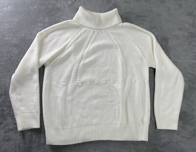 #ad Briggs White Knit Turtleneck Sweater Women’s Size Large $18.50