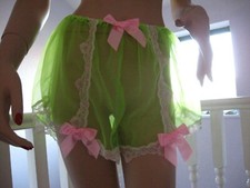 nylon knickers French green pink lace Sheer Panties Adult feminine Lingerie