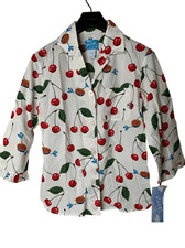 Vintage Nick and Nora Sleepwear pajama set cherries women's size small NEW