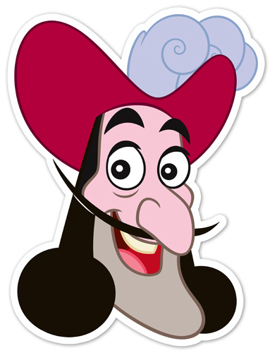Captain Hook from Jake & the Never Land Pirates Disney Single 2D Card Face Mask