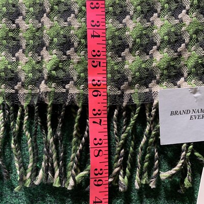 Caterina de Medici Italy 100% Wool Scarf green khaki brown  display picture 2