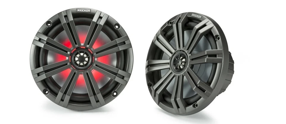 Kicker 45KM84L 8" full-range marine Audio Power speakers with LED lighting NEW - Image 2 of 4