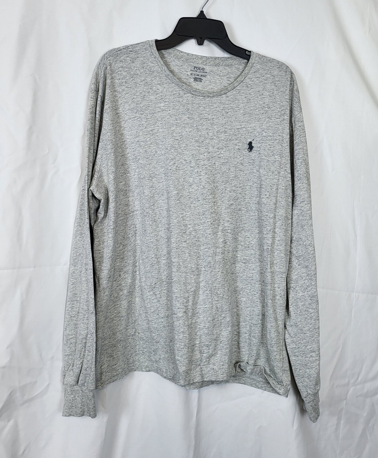 Polo Ralph Lauren uomo grigia manica lunga pony logo preppy t shirt taglia XL