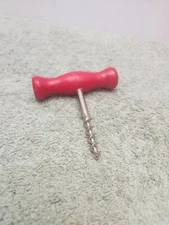 Vintage Red Wooden T-Handle Corkscrew Wine Bottle Opener 