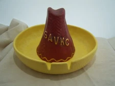 SAVKC KAY FINCH POTTERY SOMBRERO ASH TRAY Santa Ana Valley Kennel Club Award