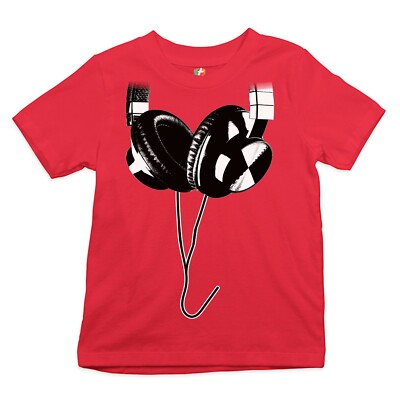 Huge Hanging Headphones Youth T-Shirt DJ Music Tee