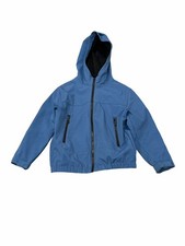 Zara Kids Hooded Fleece Lined Blue Water Resistant Zip Windbreaker Jacket 8-9