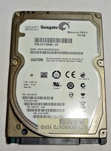 SEAGATE ***ST9250315AS*** 250 GB *** SATA HDD Notebook 2,5 Zoll #NFP1284