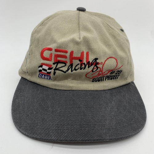 Vintage Gehl Racing Hat Snap Back One Size Beige Scott Pruett Signed Nissun Cap