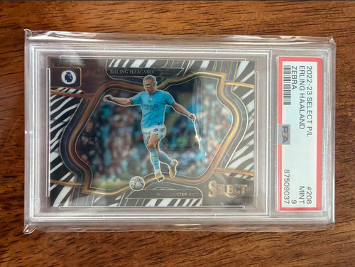 ERLING HAALAND 2022-23 Select Zebra Prizm Field Level /25 PSA 9