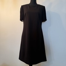 Tommy Hilfiger Women’s 10 Little Black Midi Dress Pleated Sleeves Formal Career