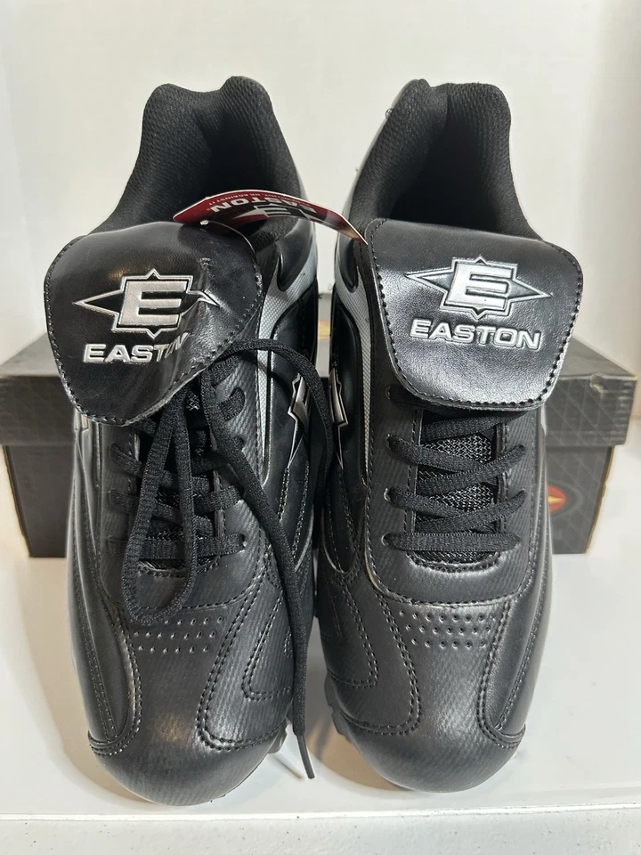 Botines bajos de fútbol de béisbol EASTON para hombre zapatos negros plateados talla 10 M33488 NUEVOS Foto 2 de 4