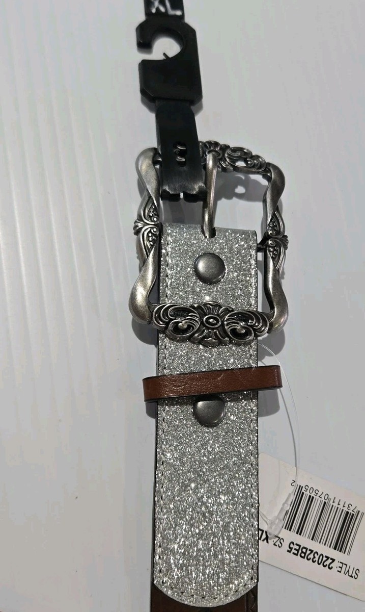 Catchfly Studio Womens Western Studded Leather Belt Size XXL Catchfly Studio Womens Leather Belt Sunflower Buckle  main image 3