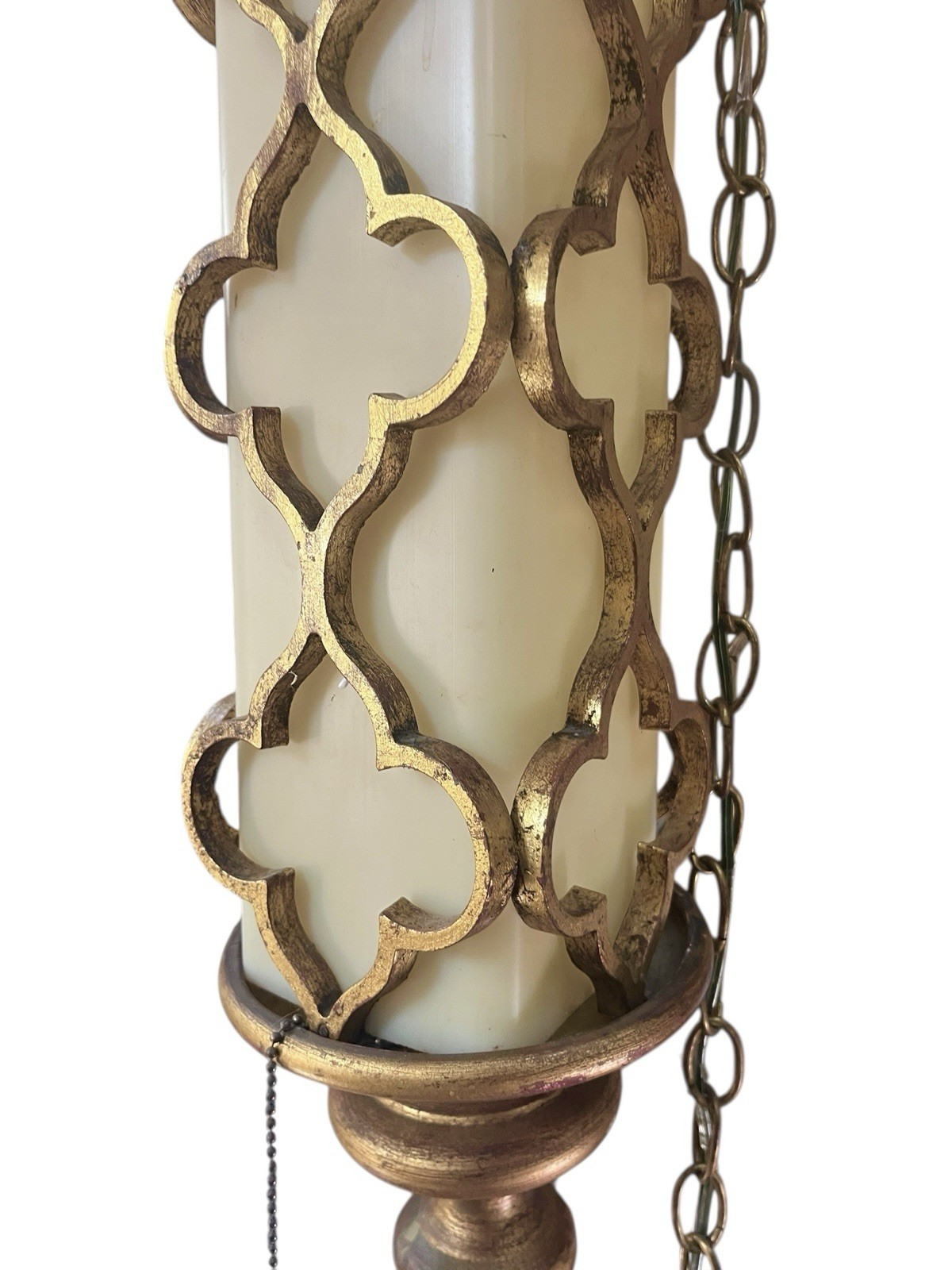 Swag Lamp Hanging Light Hollywood Regency Mid Century Modern Long Pendant