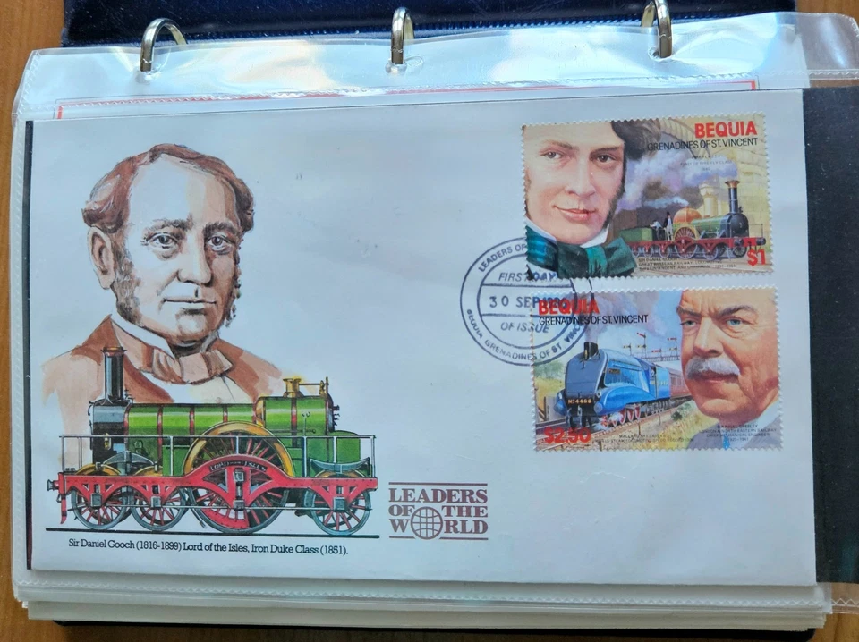 Locomotora Philatelica álbum de sellos mostrando trenes de todo el mundo Foto 2 de 4