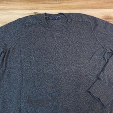 Banana Republic Men's Crewneck Sweater Large Made Italian Yarn Wool Blend Gray