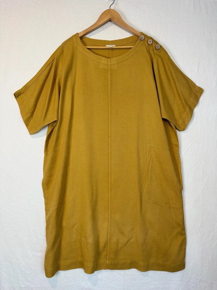 Vestido J. Jill Pure Jill Shift Mostaza Talla XL Clásico Preppy Cómodo Bolsillos Foto 2 de 4