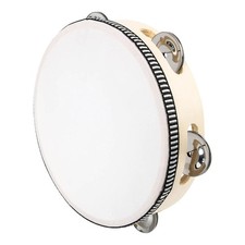 6 Inch Wooden Tambourine for Adults Birch Handheld Percussion Musical Gift