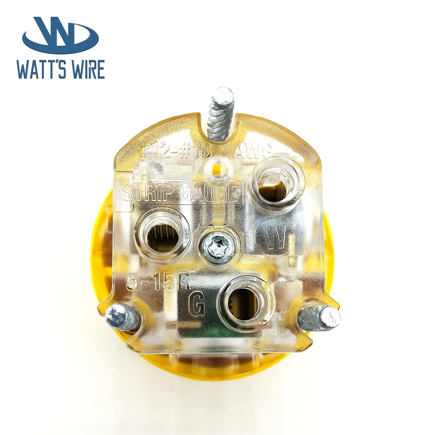 Extension Cord Ends Male and Female 1 Set, 15 Amp 125 Volt NEMA 5-15 Yellow