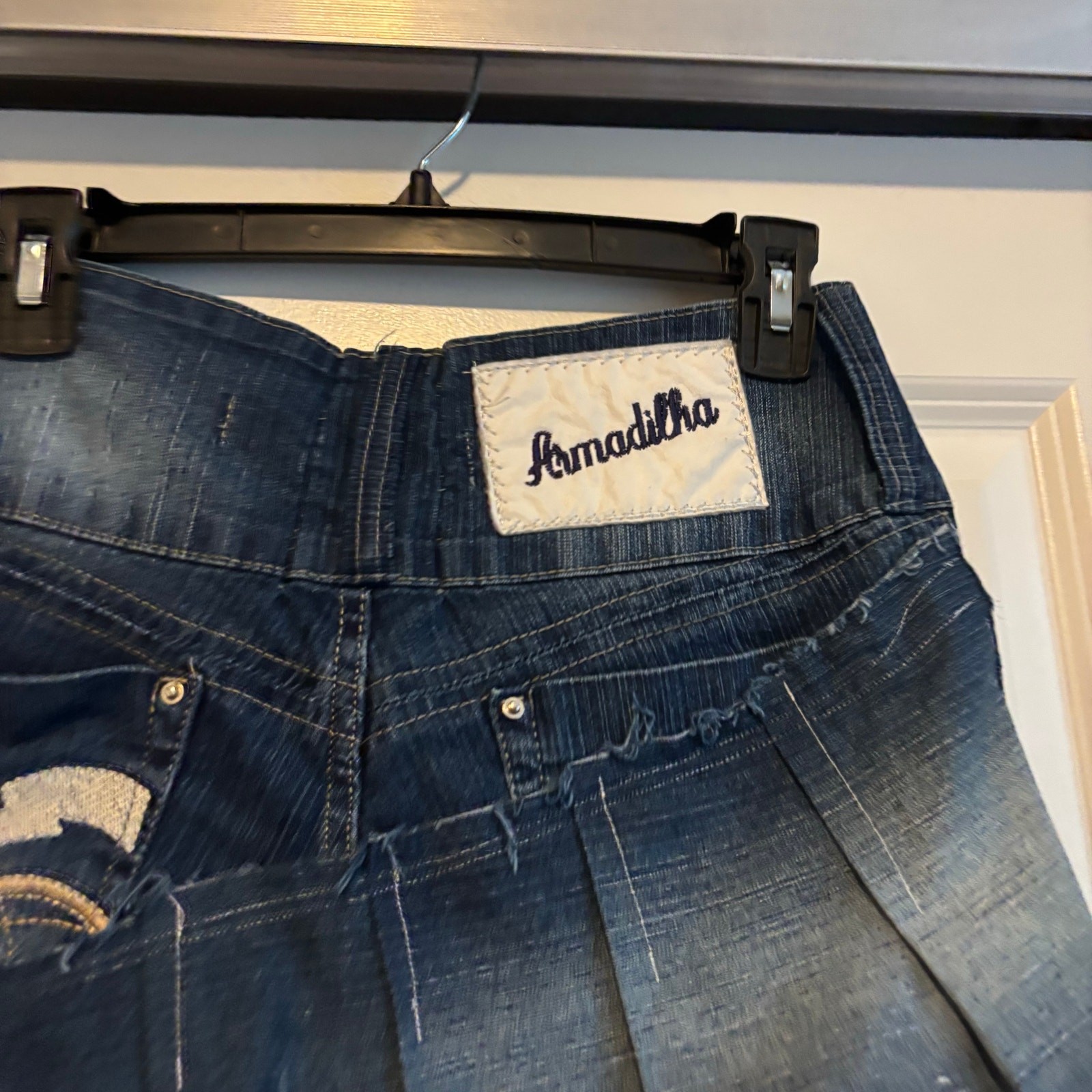 Handmade Upcycled Patchwork Denim Mini Skirt Sz 2… - image 5