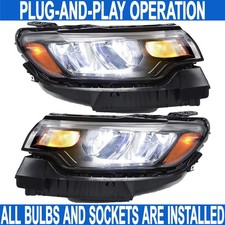 Bulbs for Reflector Headlights PAIR/SET LED Reflector Headlights Assembly W/ Bulbs For Jeep Compass 2022-2026