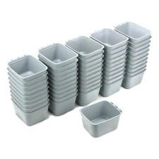 50-Pack - Gray Cage Cups hold 1 Pint / 16 fl oz to Hang Feed  Water for Pets